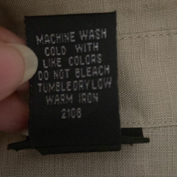 Rafaella Women’s Tan 100% Linen Button Down Shirt Size 10 Lagenlook Oversized - Picture 7 of 7